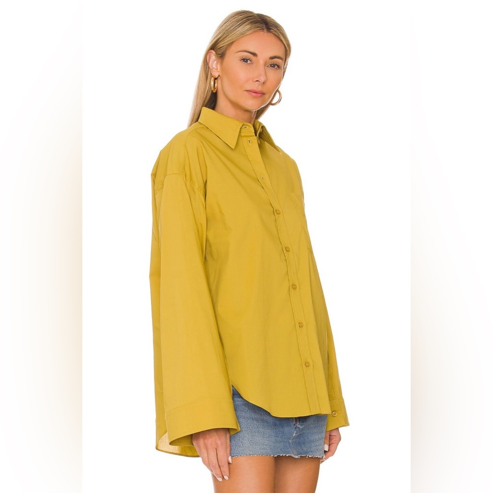 🛍️ L’Academie Eliora Button Down Top in Olive Green - Picture 3 of 5
